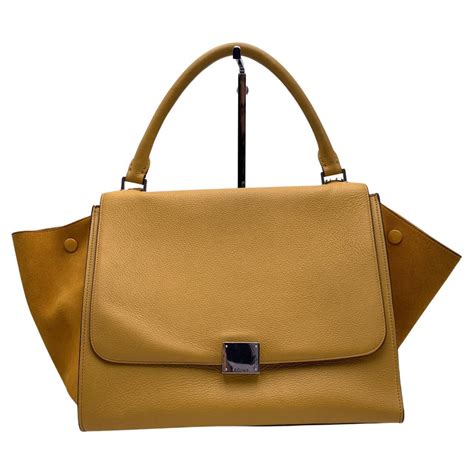 celine trapeze yellow|Celine.